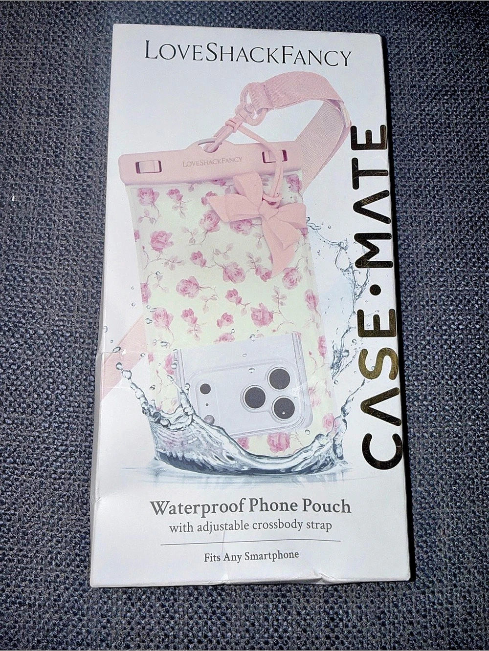 LoveShackFancy Waterproof Phone Pouch Pink Floral NWT
